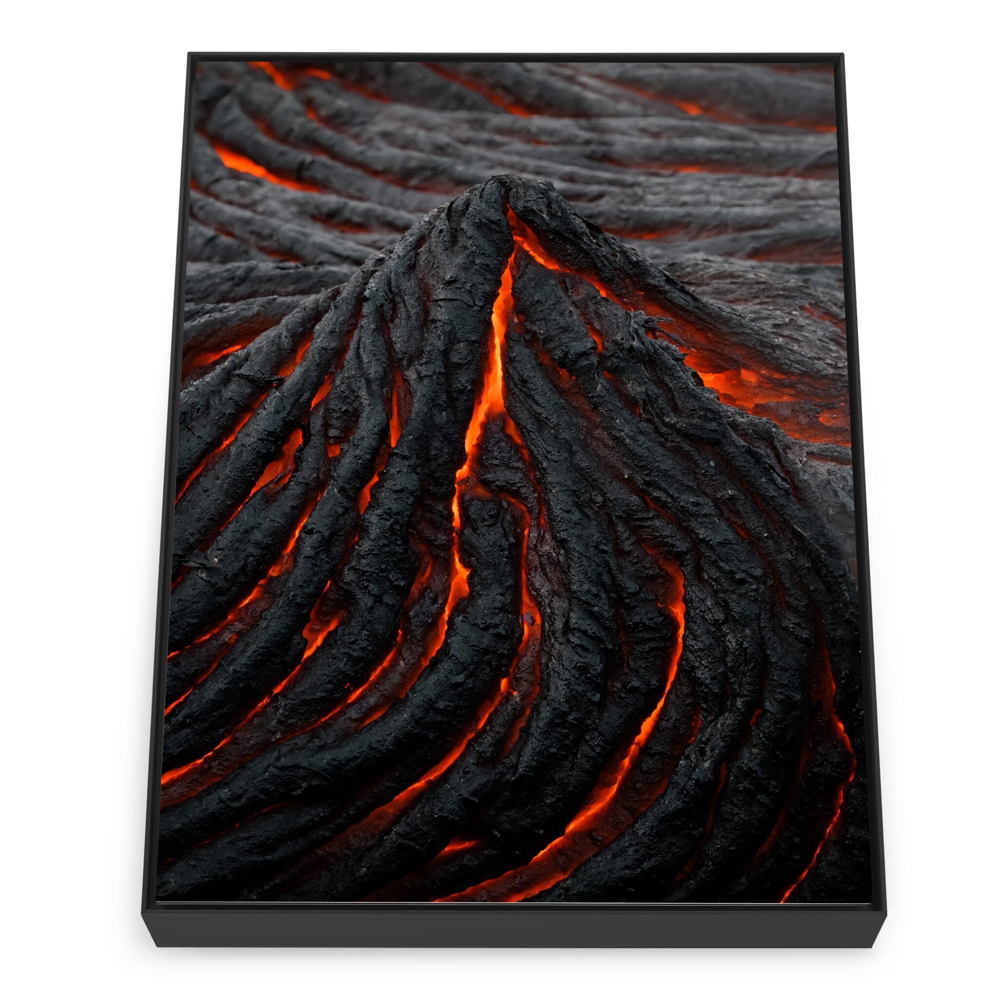 Framed photo print of volcanic surface details with vivid textures