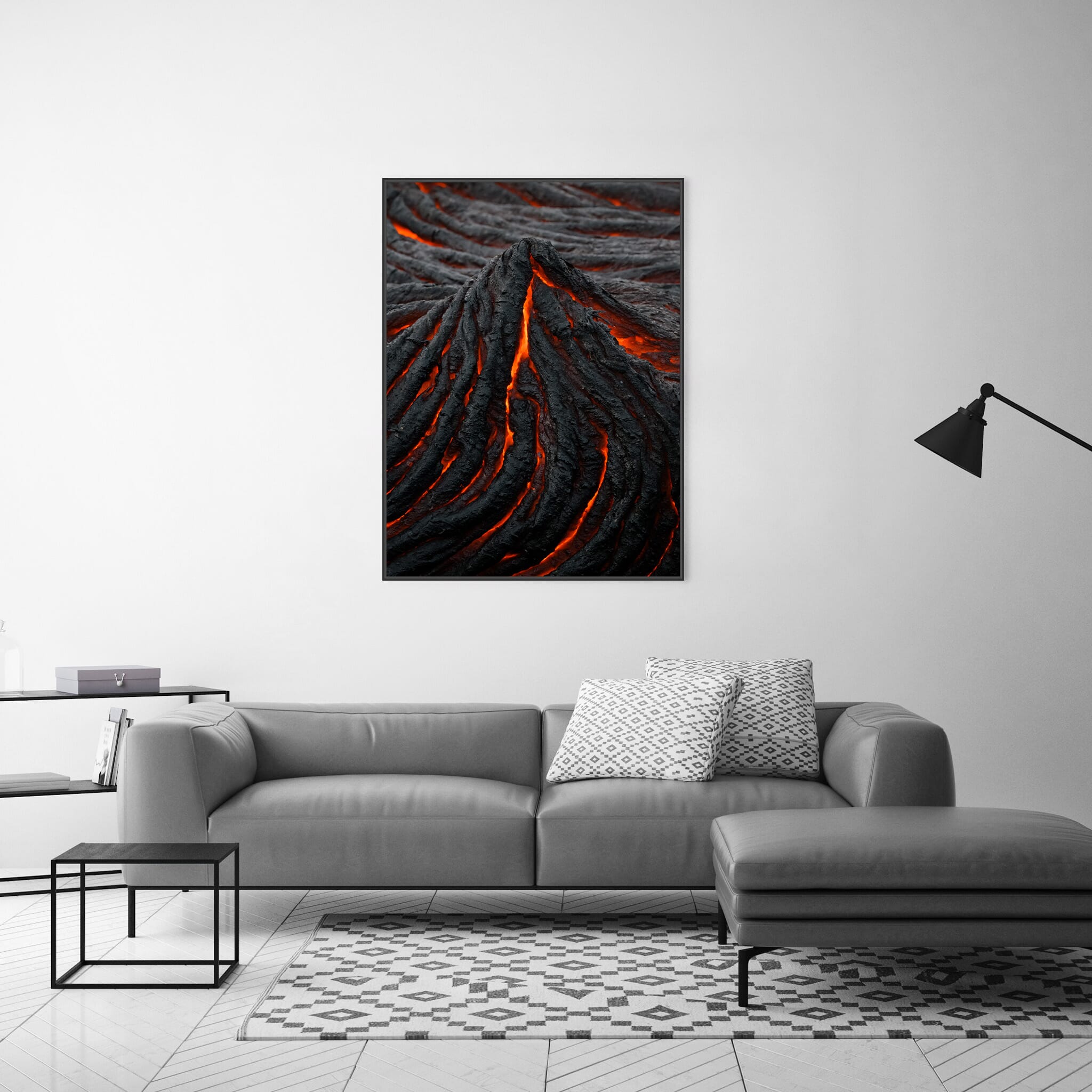 Modern room with framed landscape photography by Jan Erik Waider