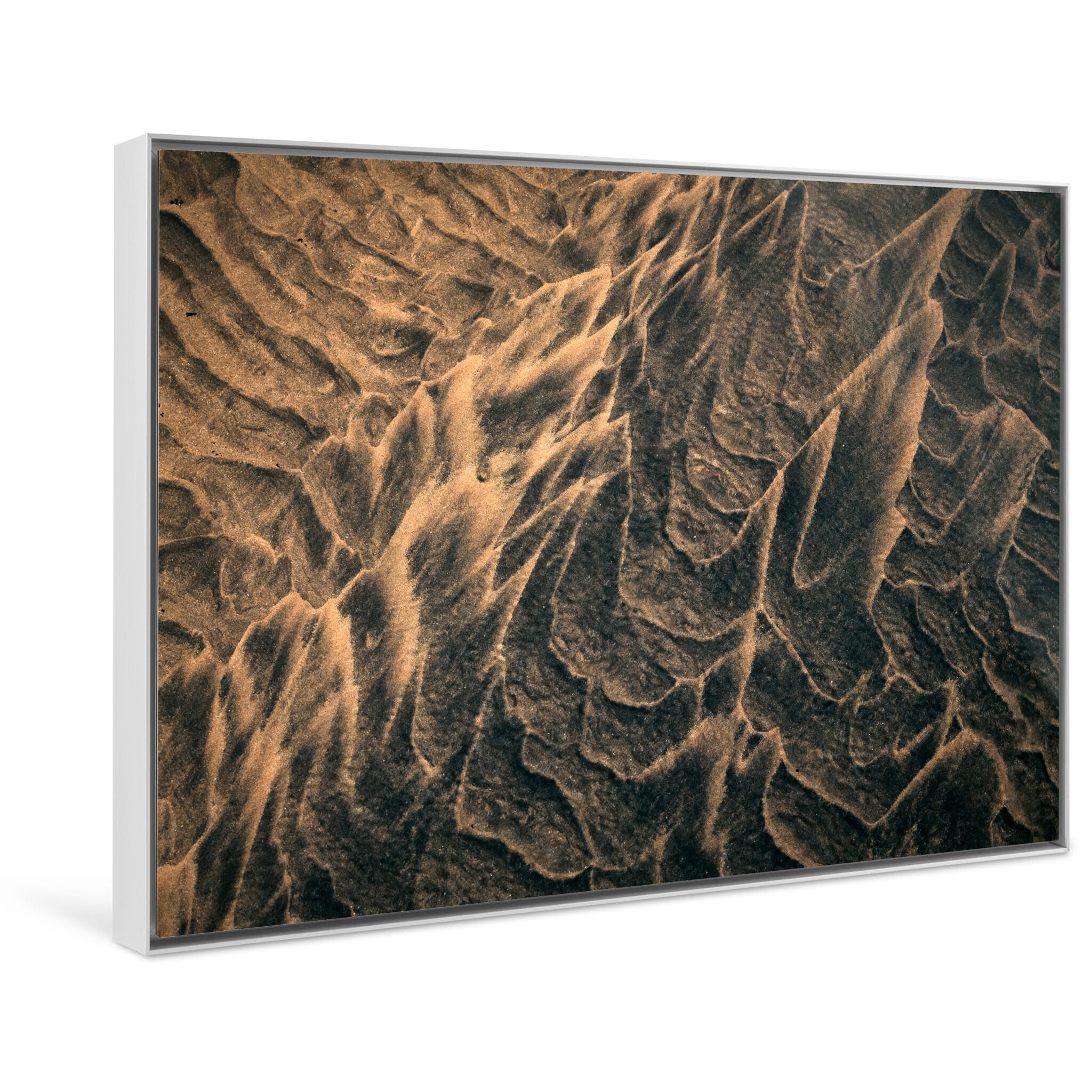 Framed photo print of natural beach designs shaped by waves and shifting sand