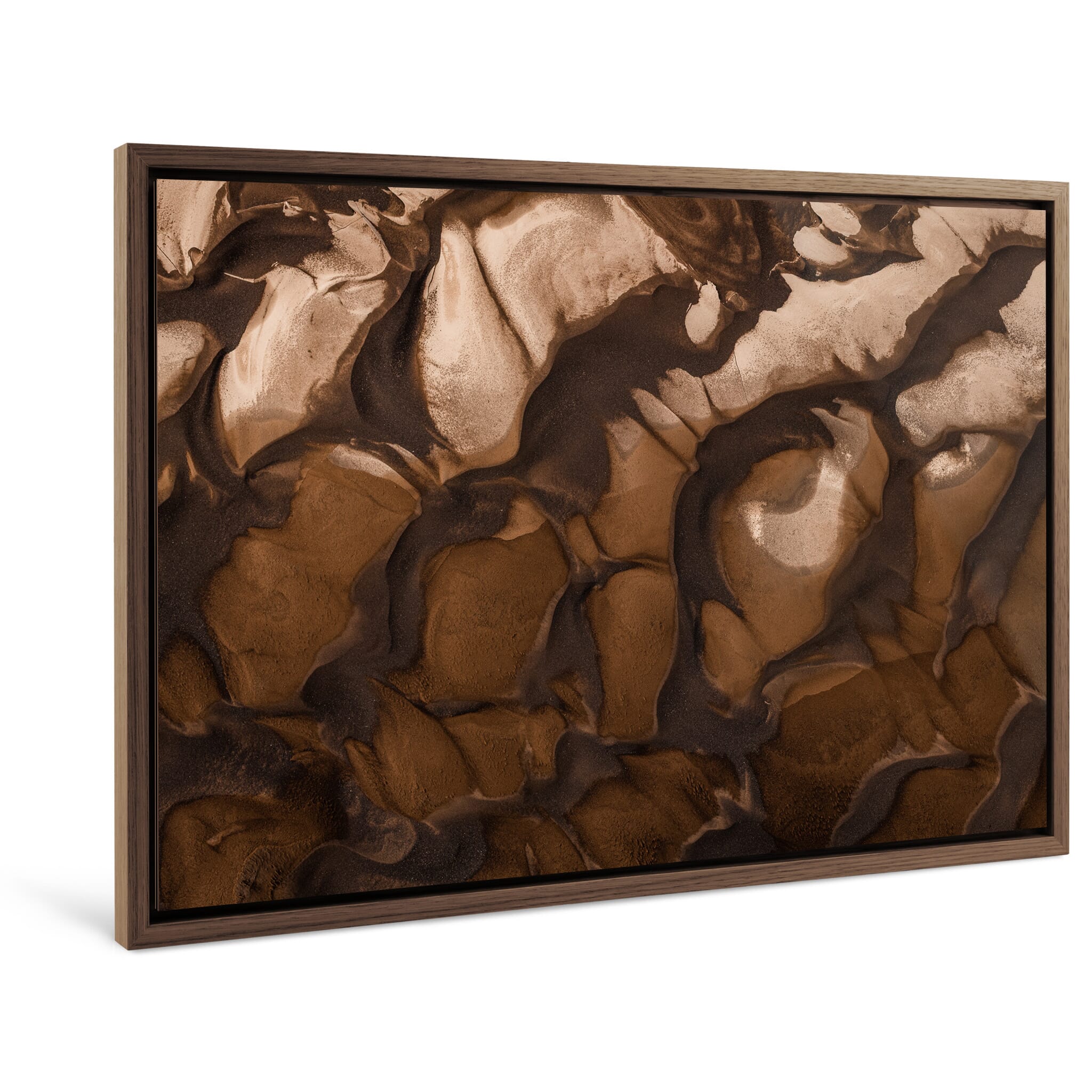 Framed photo print of abstract landscape formed by meltwater and erosion