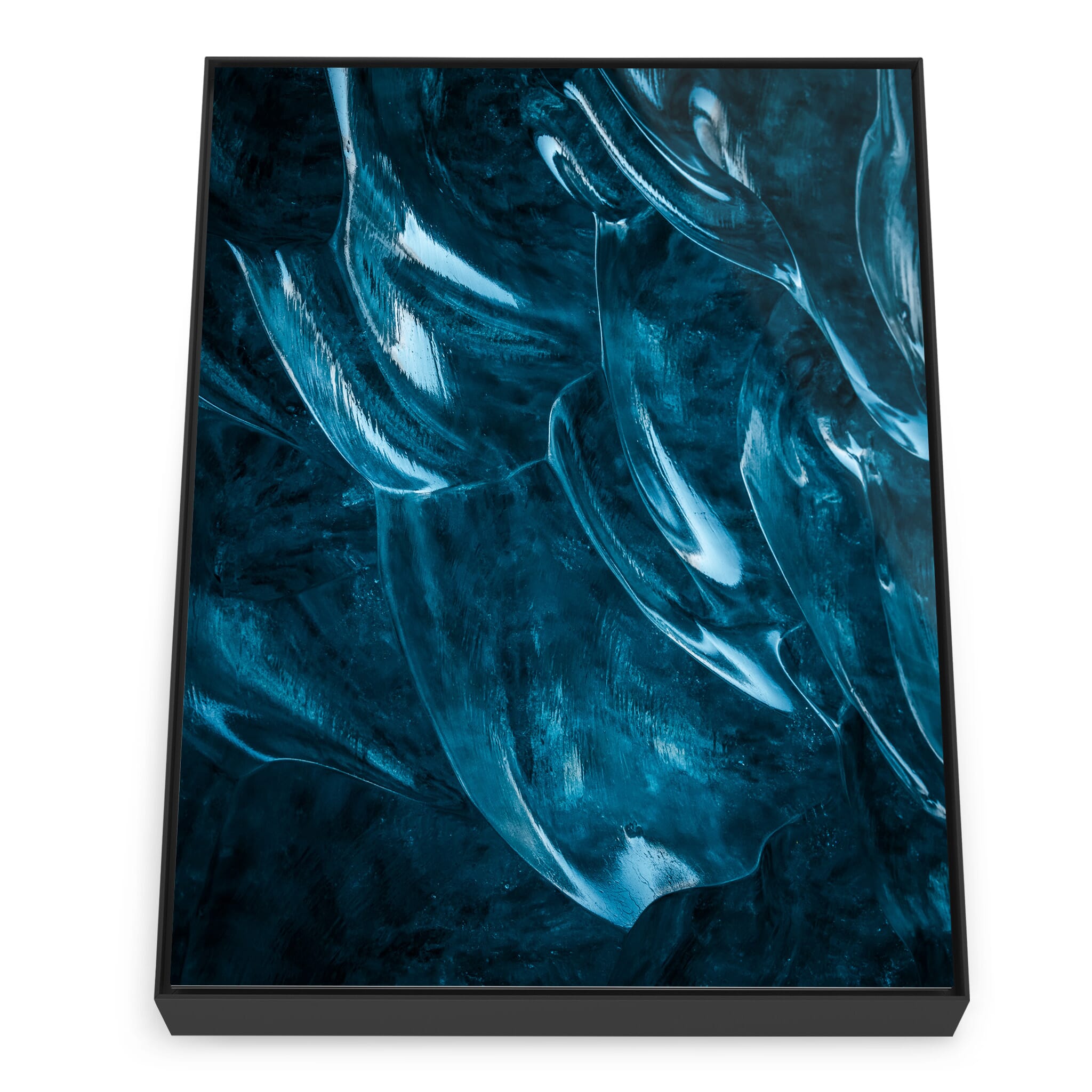 Framed photo print of brilliant glacial ice in Iceland’s largest glacier