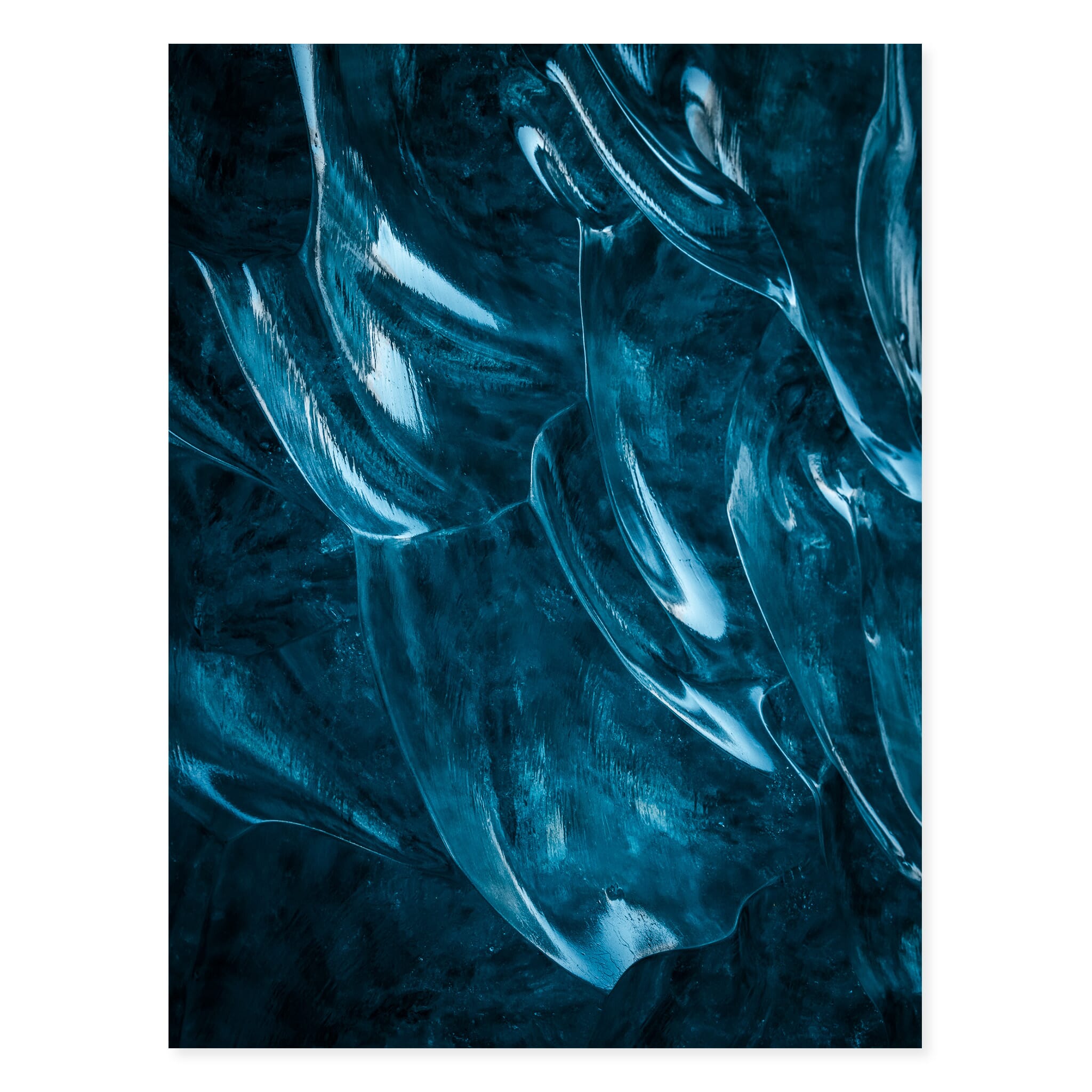 Fine art print of vibrant blue ice formations inside Breiðamerkurjökull glacier cave