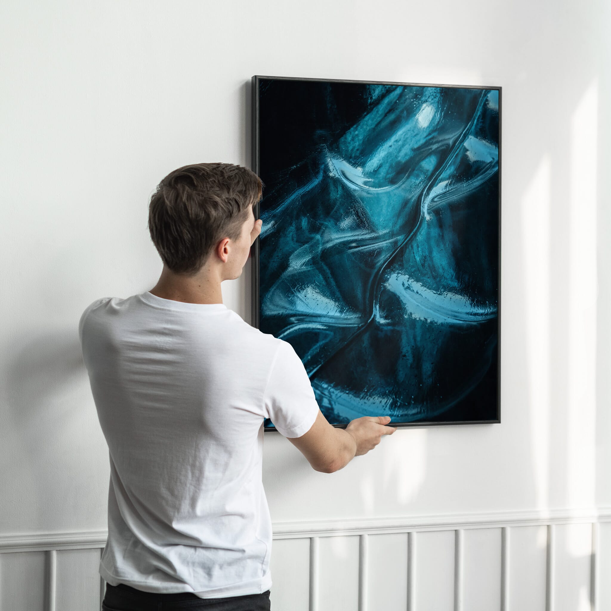 Modern Interior design featuring photography prints by Jan Erik Waider