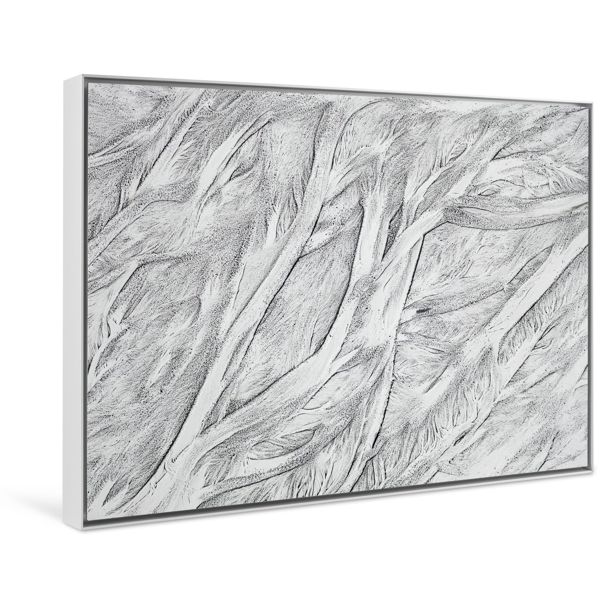 Framed photo print of transitional landscape shaped by snowmelt and seasonal change
