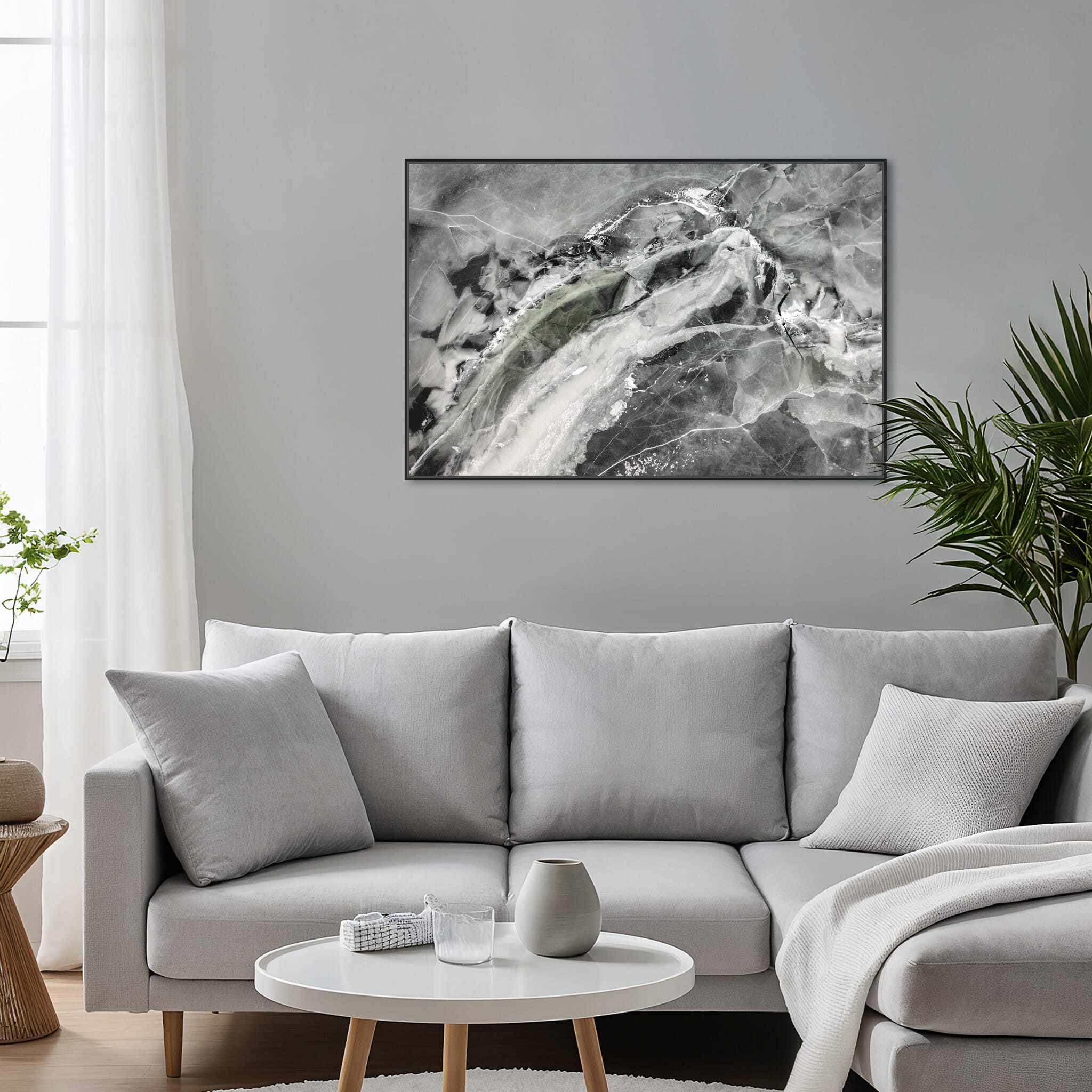 Modern room with framed landscape photography by Jan Erik Waider