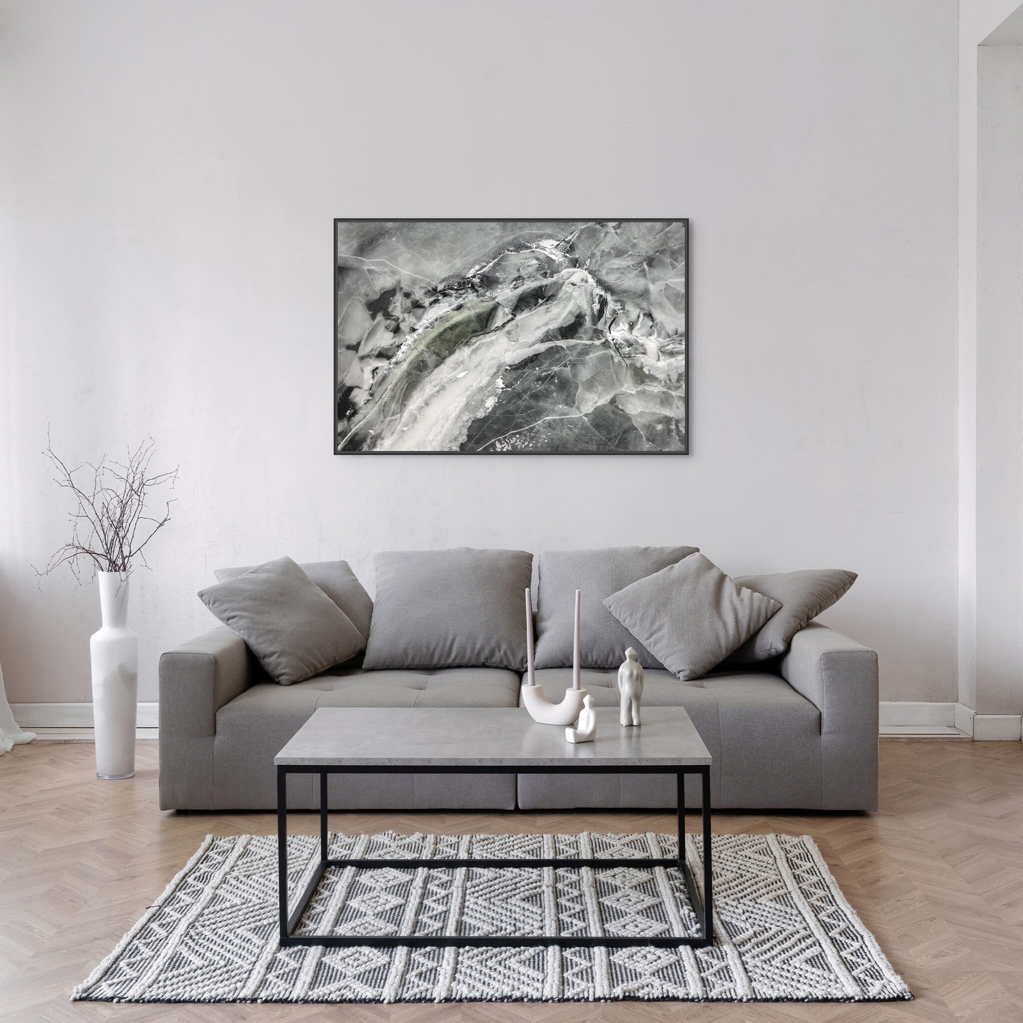 Modern Interior design featuring photography prints by Jan Erik Waider