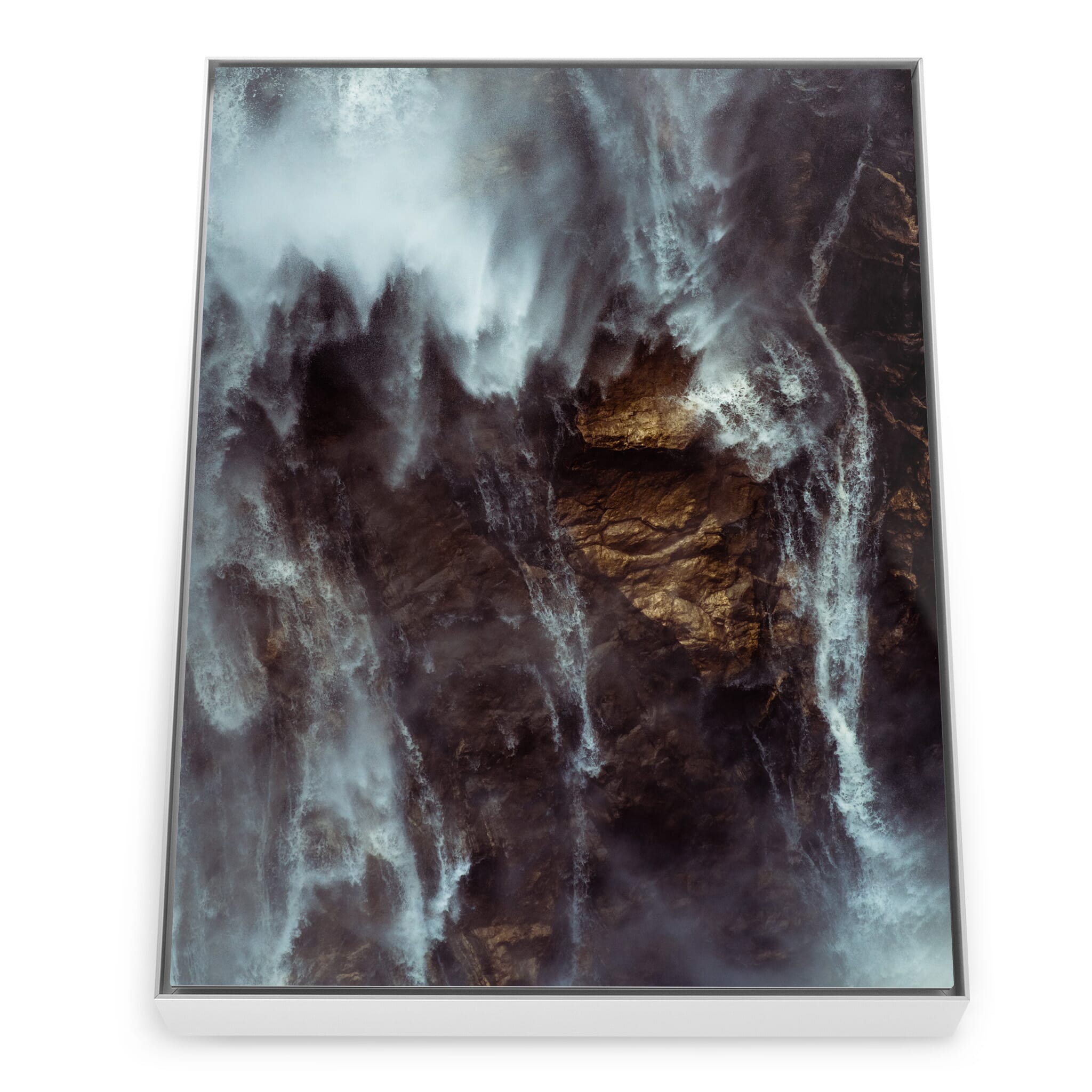 Framed photo print of nature’s raw power in a narrow ravine