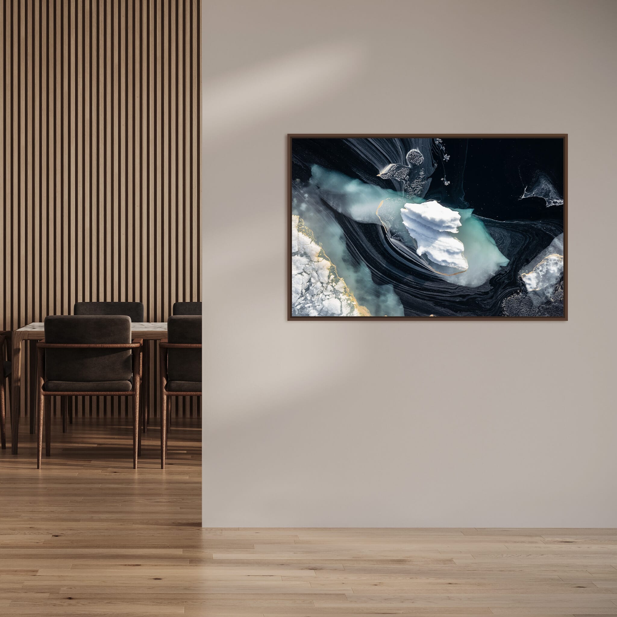 Interior design featuring photography prints by Jan Erik Waider