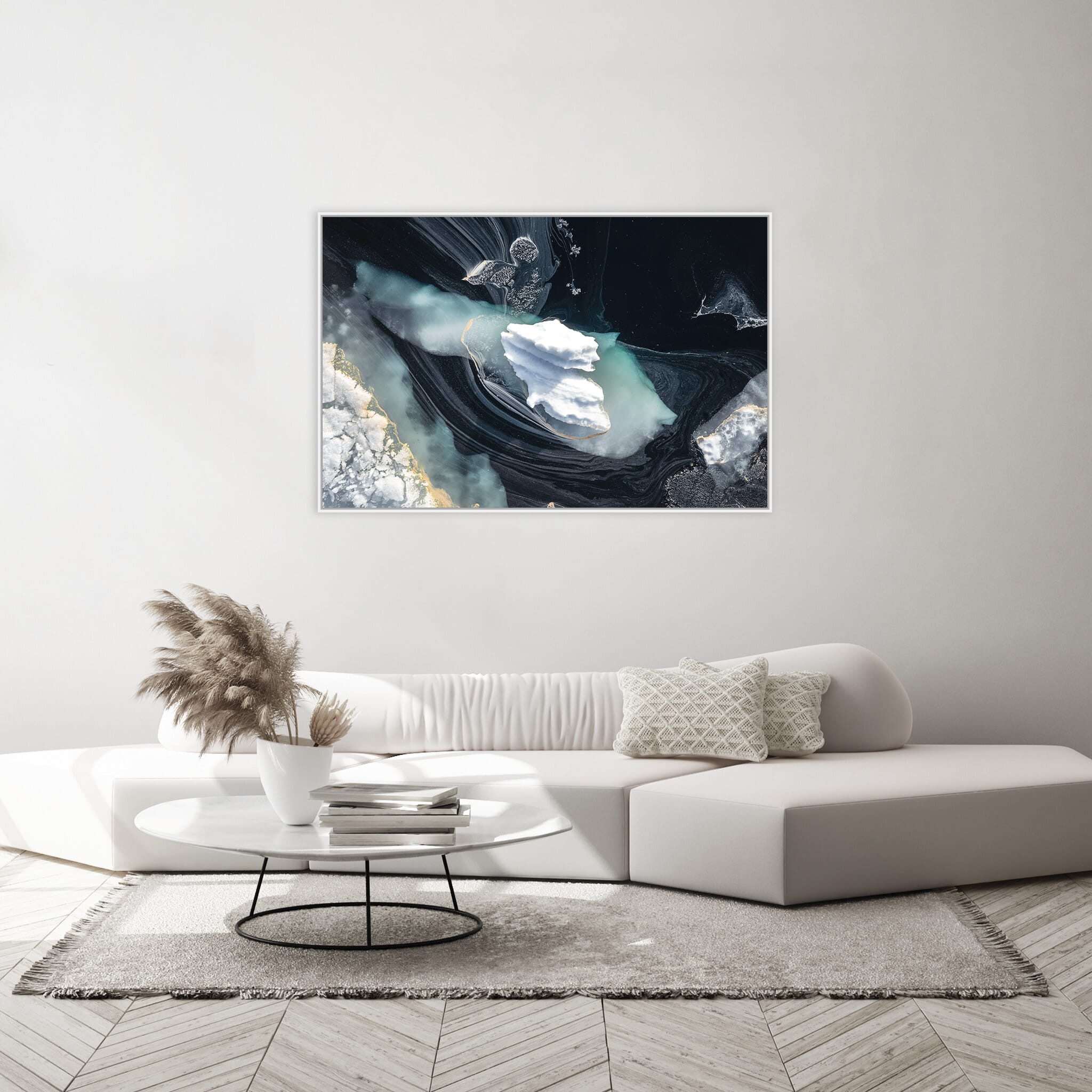 Modern Interior design featuring photography prints by Jan Erik Waider