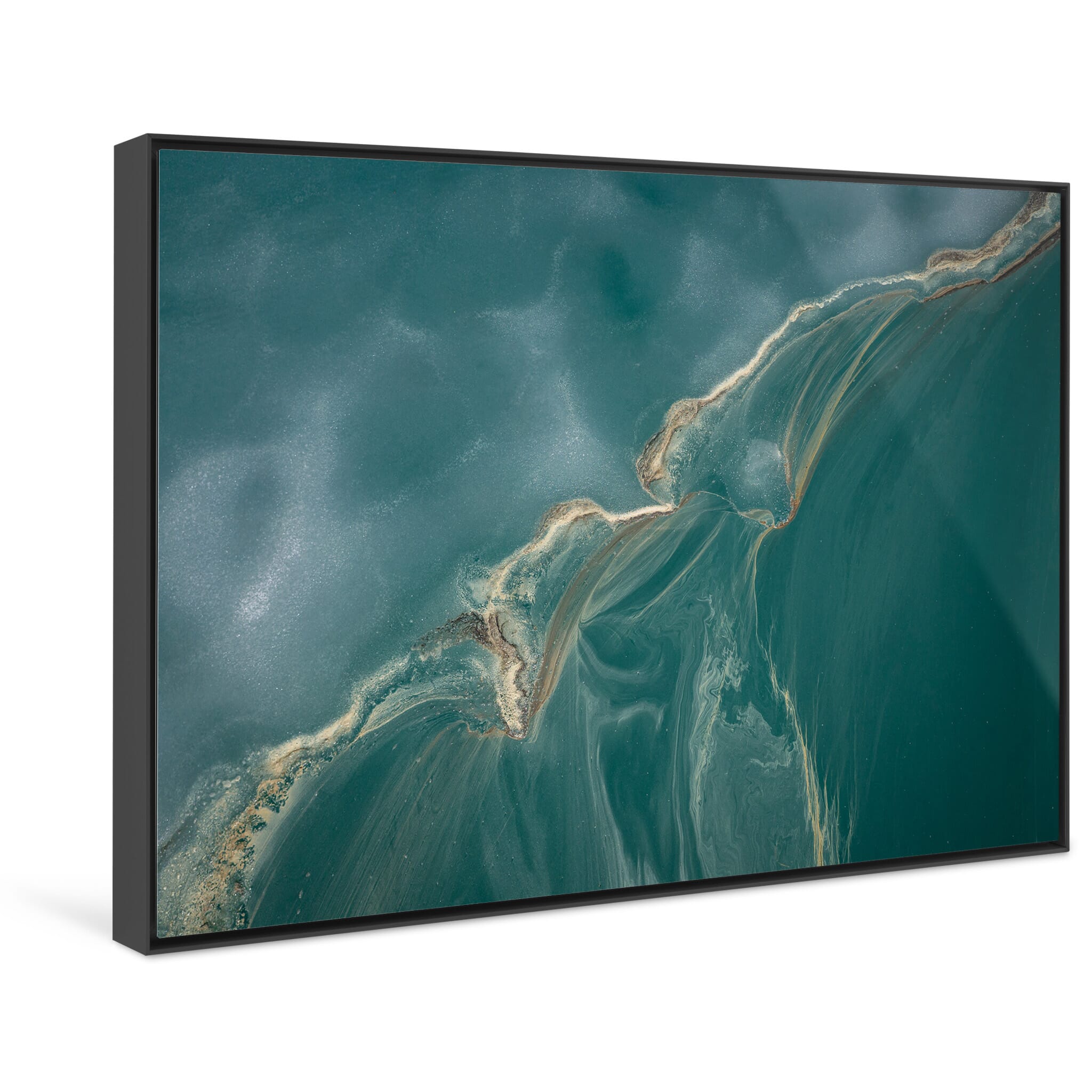 Framed photo print of natural aerial textures shaped by wind, ice, and pollen