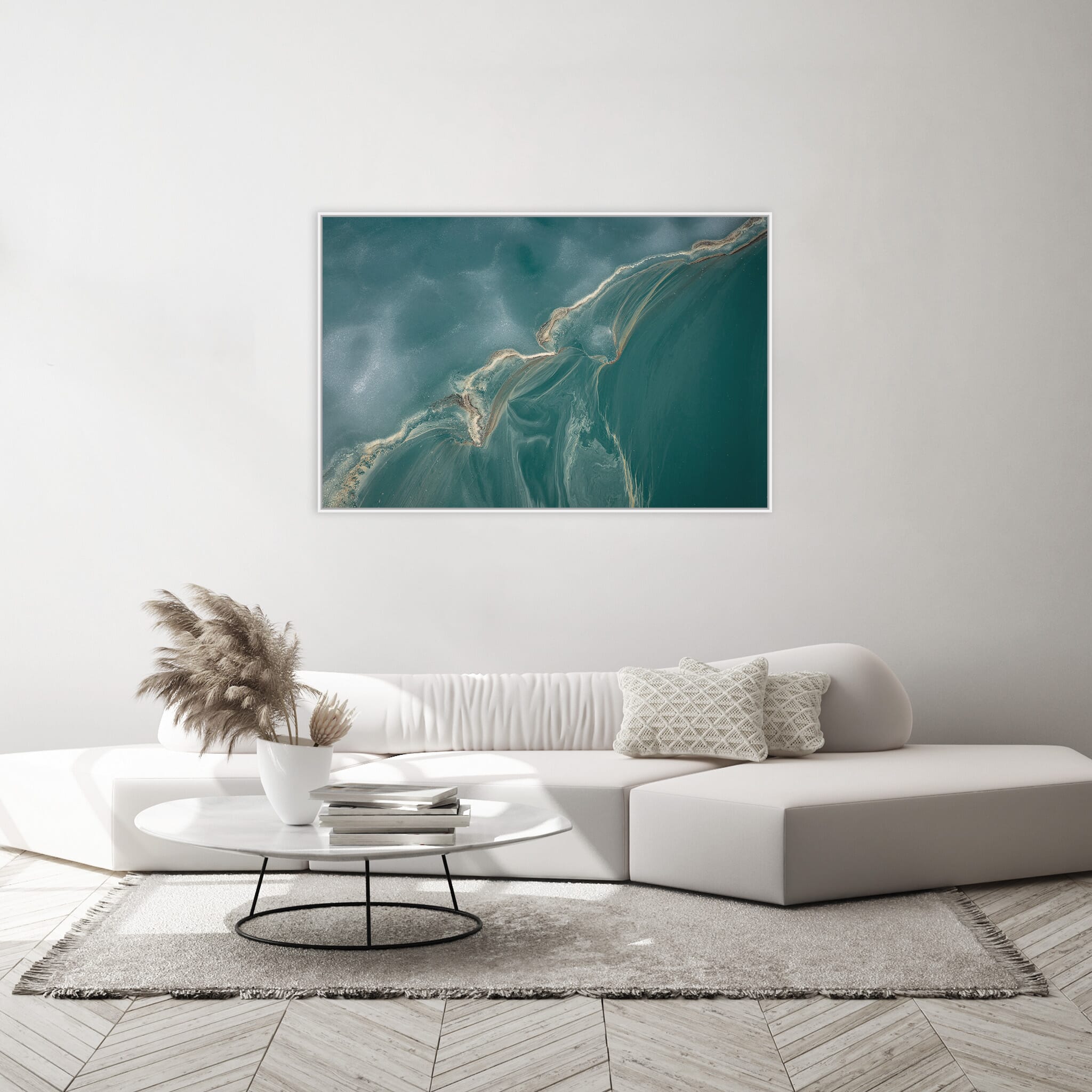 Modern room with framed landscape photography by Jan Erik Waider