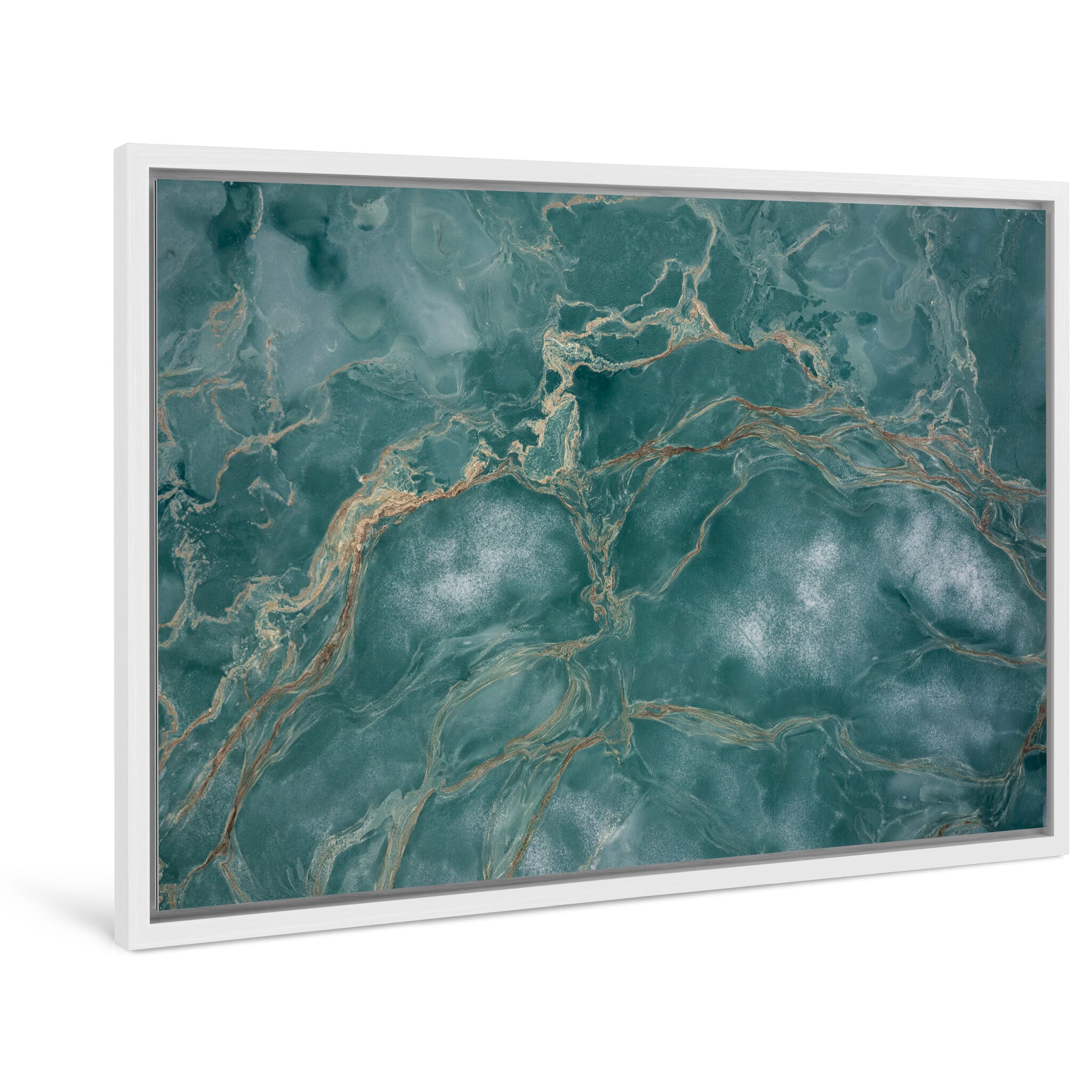 Framed photo print of early summer scene blending winter ice and seasonal pollen